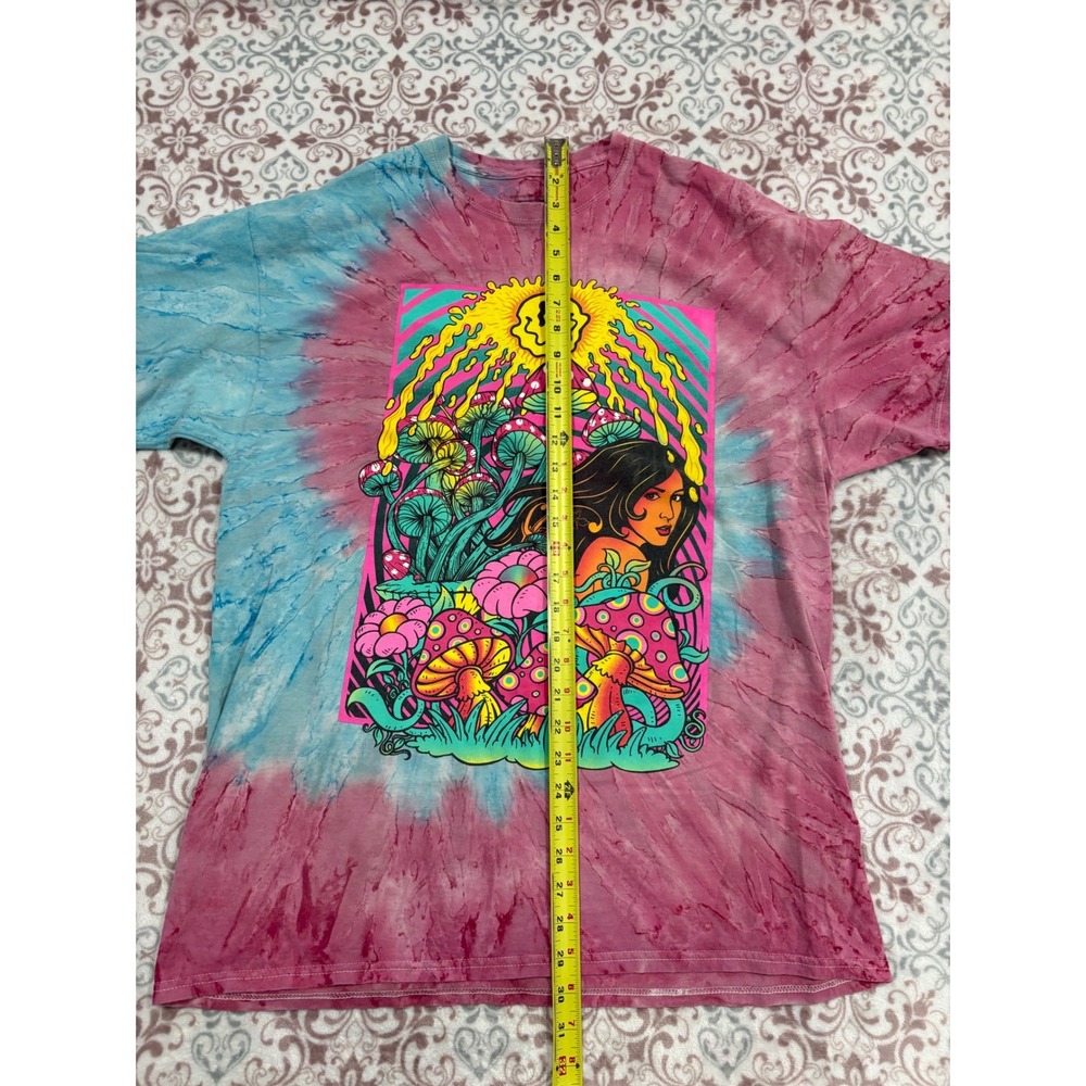 H3 Sportgear Psychedelic Mushroom Goddess Tie Dye T-Shirt XL Pink Blue Trippy - Picture 4 of 6